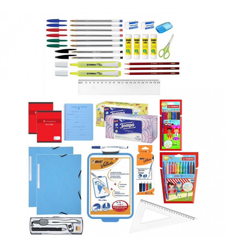 Kit de fournitures scolaires pour un·e élève de CE1/CE2