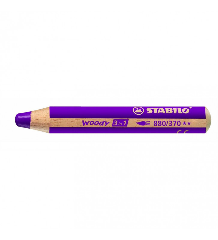 STABILO Crayon Woody 3 En 1 Extra Large – Couleur, Aquarelle Et Cire – Doré, Mine Extra Douce – Dessin Sur Papier, Tissu, Verre