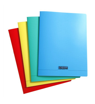 Cahier piqué 8000 POLYPRO 24x32cm 48p Q.5X5 90g Couleurs aléatoires