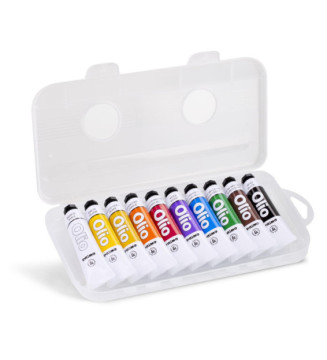 Peinture à l’huile fine
 en tube d’aluminium,
10 couleurs. 18 ml
