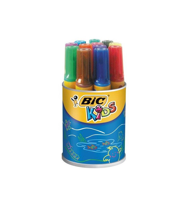 Pot 12 feutres KIDS DECORALO Pointe ogive extra large 12 couleurs assorties
