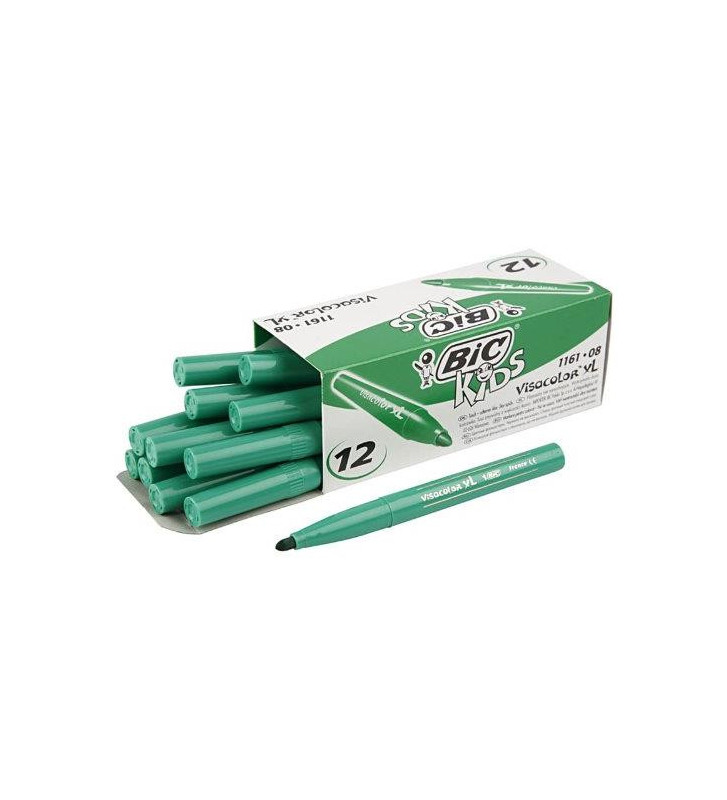 Boîte de 12 feutres de coloriage KIDS VISACOLOR XL Pointe large Bloquée Vert
