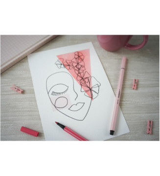 Pochette de 15 feutres de Dessin PEN 68 Pointe ogive Moyenne 1 mm dont 5 fluo