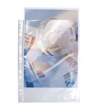 Sachet de 10 pochettes perforées PP haute qualité - 24x32cm vertical - Cristal