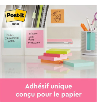 Bloc cube 450 feuilles 76 x 76 mm 5 teintes Bleu pastel
