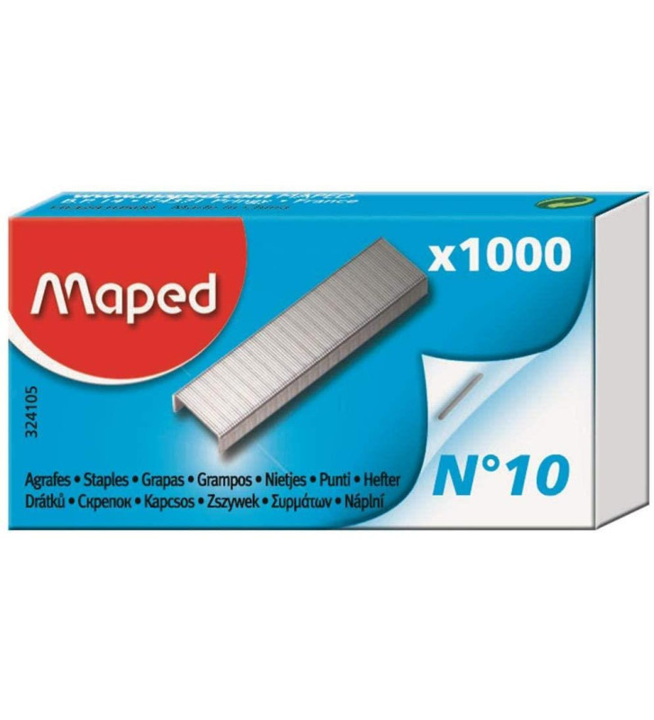 Boite de 1000 agrafes N°10, zinguées