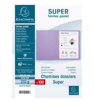 Paquet 100 chemises SUPER 210g 24x32cm Gris