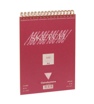 Bloc Sketch croquis RI A4 90g 100 feuilles ivoire