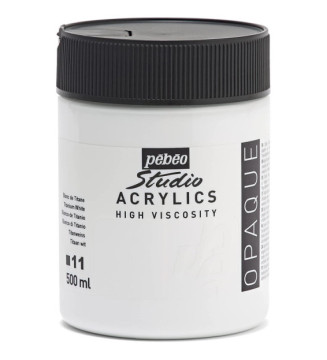 Flacon 500ml Peinture Studio Acrylics Haute Viscosité Blanc Titane