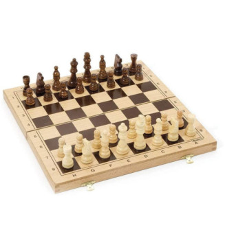 Jeux de Société-Jeu d'Echecs - Coffret Pliant en Bois