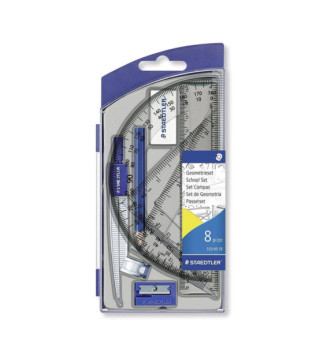 Set de 8 pièces de traçage compas scolaire précision universelle, crayon graphite, gomme, taill...