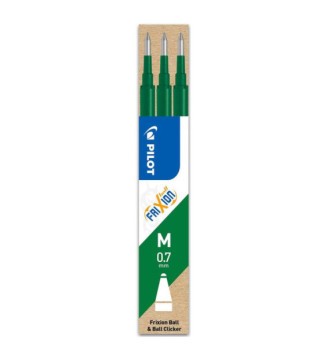 Set de 3 Recharges pour Roller FriXion Ball et Clicker Pointe Moyenne Vert