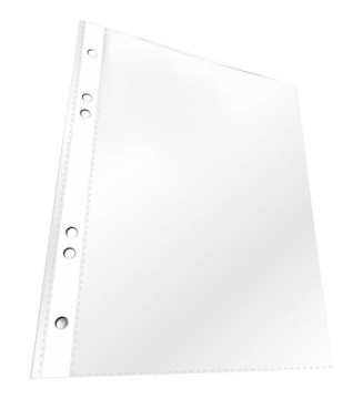 Paquet de 25 Pochettes perforées A5 PP transparent Lisse 0,06 mm Cristal