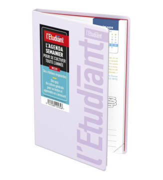 Agenda Scolaire L'ETUDIANT Journalier 15x20cm 352p Couv PVC ouatiné Lilas