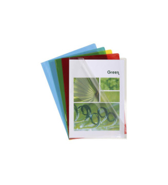 Sachet de 50 pochettes coin PVC lisse haute résistance 13/100e A4 Assorties