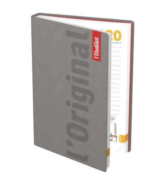 Original Agenda Scolaire l'Etudiant Journalier 15x20cm 352p Couv PVC taupe