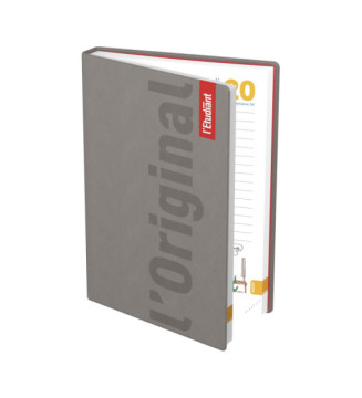 Original Agenda Scolaire l'Etudiant Journalier 15x20cm 352p Couv PVC taupe