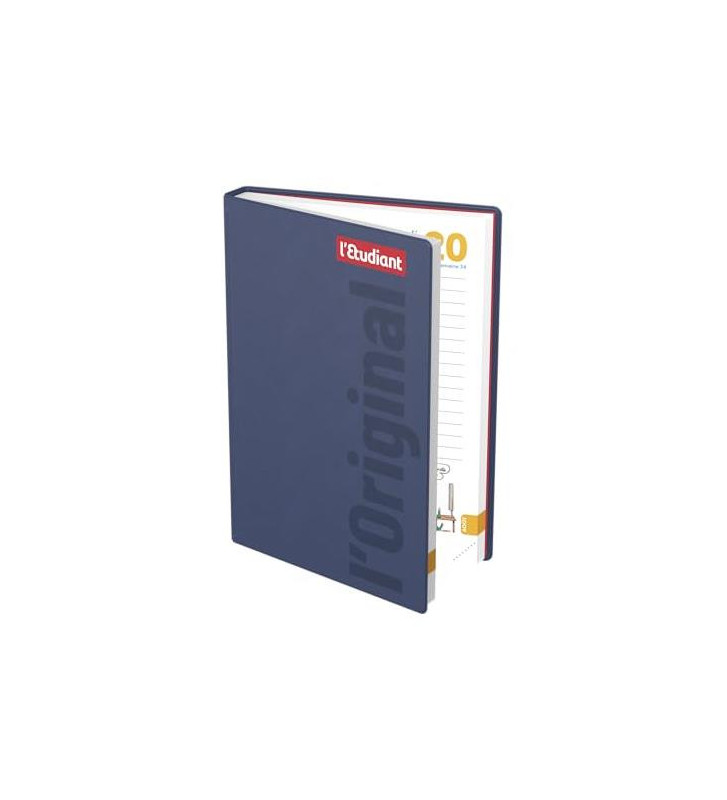 Original Agenda Scolaire l'Etudiant Journalier 15x20cm 352p Couv PVC bleu