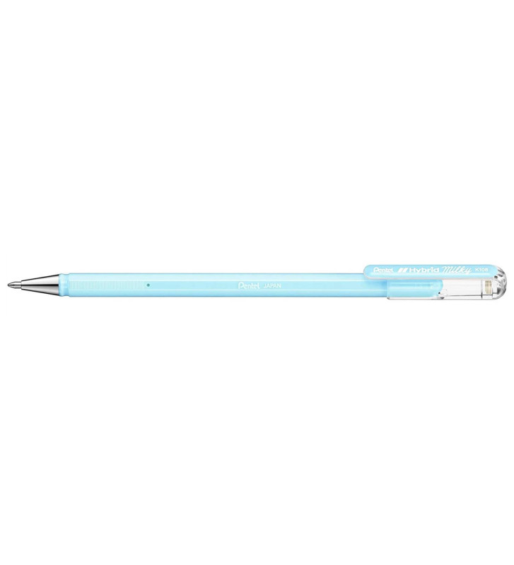 Stylo roller à encre gel Hybrid Milky, bleu pastel