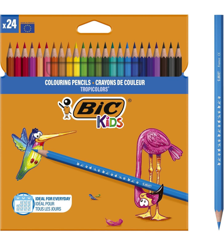 Etui lot de 24 crayons de couleur KIDS TROPICOLORS