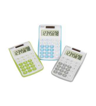 Calculatrice 120 B 8 chiffres (Dual Power (Pile, solaire), design compact bleu