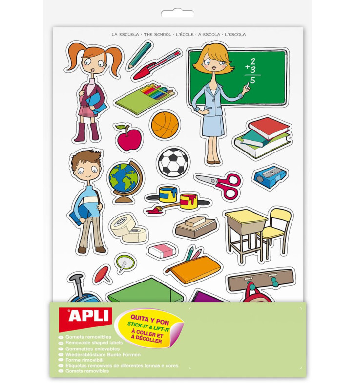Pochette 12 feuilles gommettes L'école