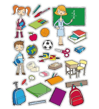 Pochette 12 feuilles gommettes L'école