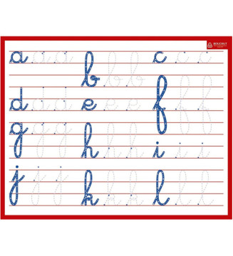 Ardoise rigide effaçable à sec Minuscules Cursives 21 x 26,5 cm