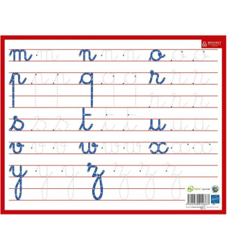 Ardoise rigide effaçable à sec Minuscules Cursives 21 x 26,5 cm