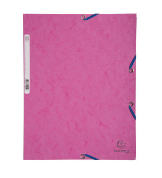 Chemise 3 rabats à élastiques carte lustrée 400g/m2 - A4 - Rose