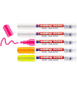 Etui de 5 marqueurs craie liquide e-4095 pointe ogive 2-4mm Assortis