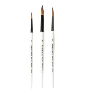 Set de 3 pinceaux synthétiques ronds