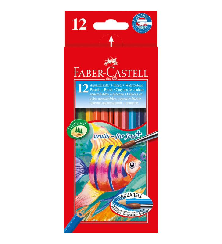 Etui de 12 crayons couleur KINDER-AQUARELL+pinceau