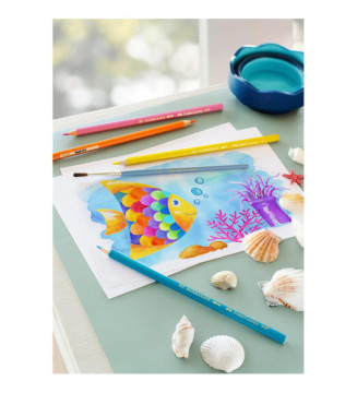 Etui de 12 crayons couleur KINDER-AQUARELL+pinceau