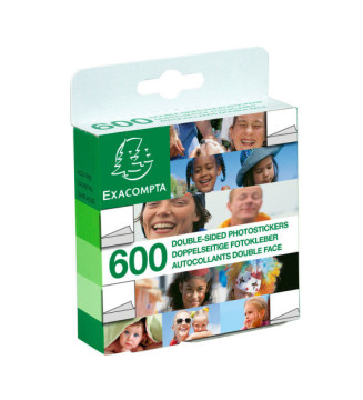 Boite de 600 autocollants pour photo,double-face blanc