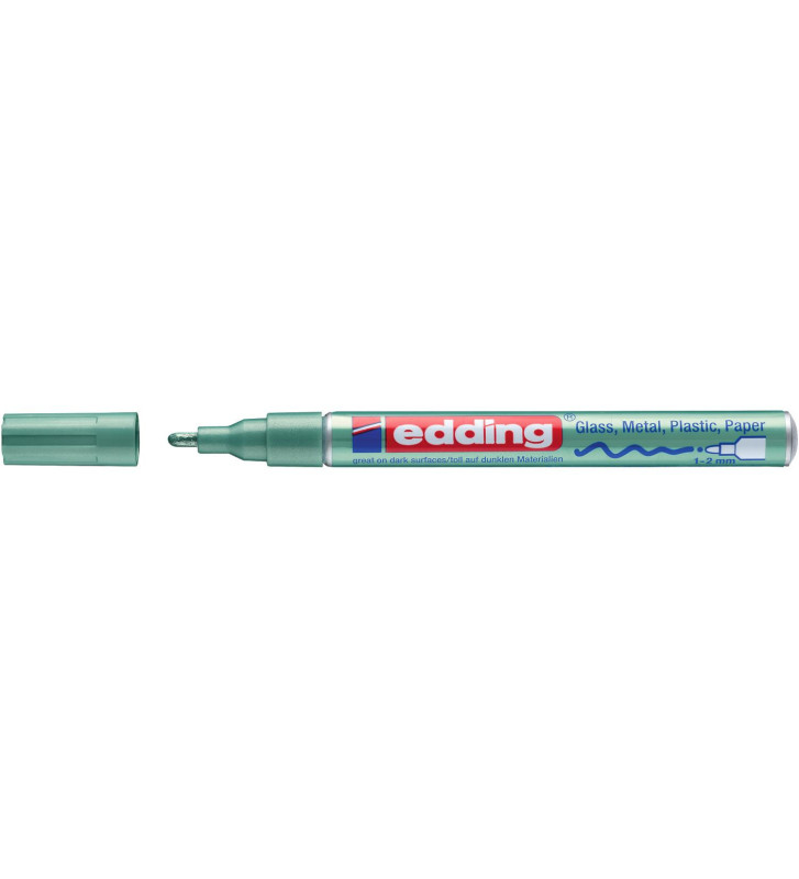Marqueur Permanent Peinture Brillante 751 Vert Métallisé Pointe Ronde 1-2 mm