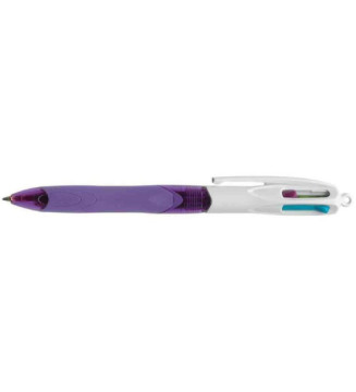 Stylo bille 4 COLOUR GRIP FASHION 4 Couleurs Rose Violet Vert Turquoise