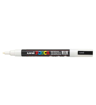 Marqueur pointe conique fine PC3M 0,9 - 1,3mm Blanc