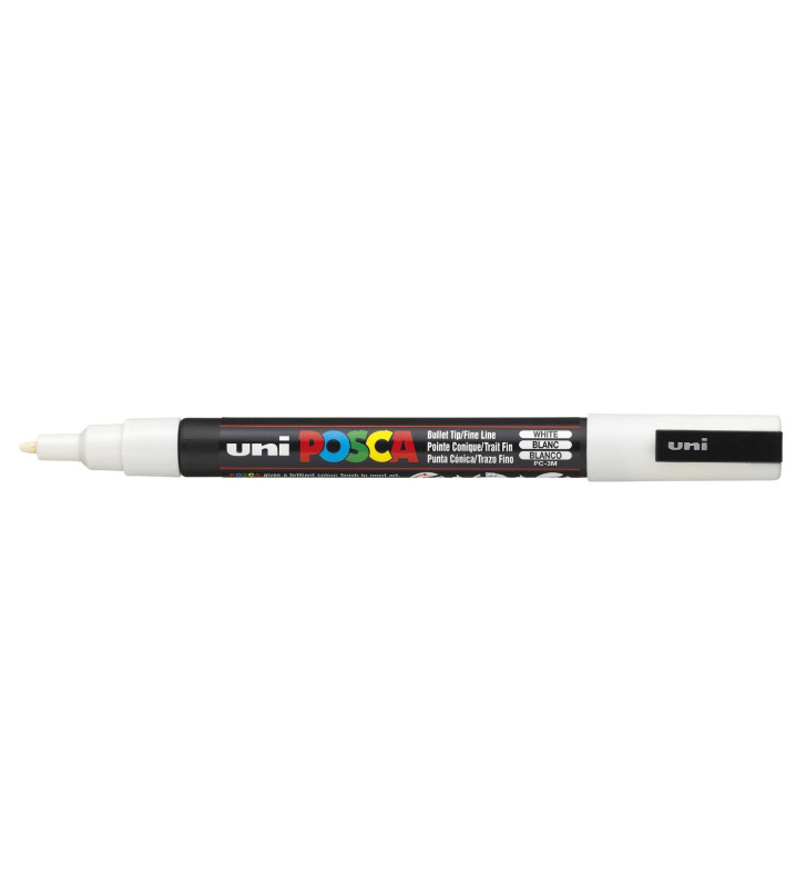Marqueur pointe conique fine PC3M 0,9 - 1,3mm Blanc