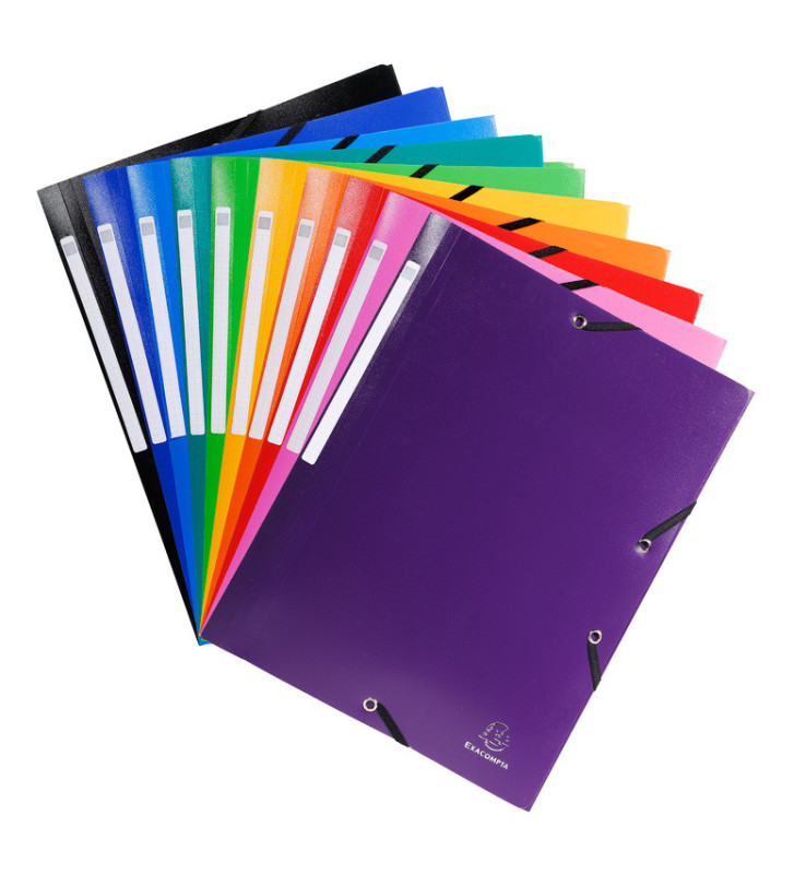 Chemise à élastiques 3 rabats PP OPAK - A4 - Coloris Aléatoire
