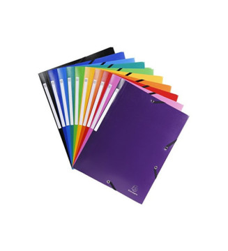 Chemise à élastiques 3 rabats PP OPAK - A4 - Coloris Aléatoire
