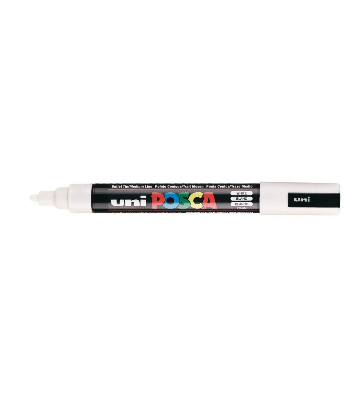 Marqueur pointe conique moyenne pc5m 1,8 - 2,5mm blanc