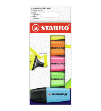 Étui de 5 Surligneur BOSS mini fluo coloris assortis