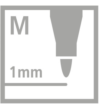 Feutre de Dessin PEN 68 Pointe Moyenne 1 mm Gris foncé
