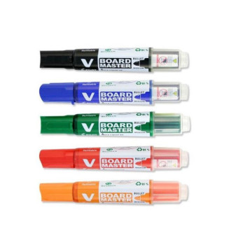 Set de 5 marqueurs tableaux blancs V Board Master pointe ogive Begreen