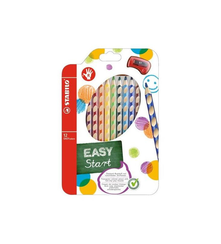 Etui de 12 Crayons de couleur EASYcolors Start ergonomique pour Droitier