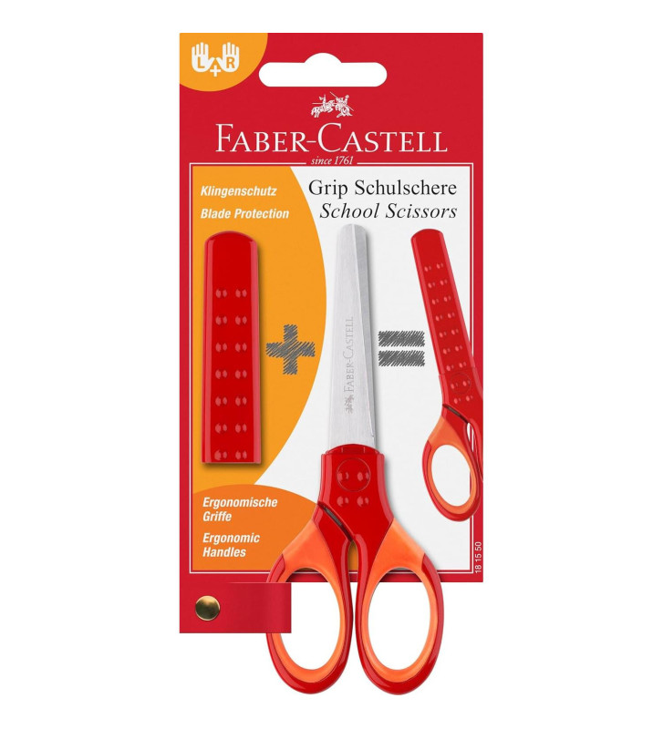 Ciseaux scolaires GRIP, sous blister, rouge