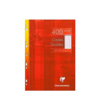 Copies doubles perforées blanche 21x29,7cm 400 pages grands carreaux 90g