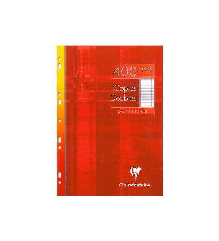 Copies doubles perforées blanche 21x29,7cm 400 pages grands carreaux 90g