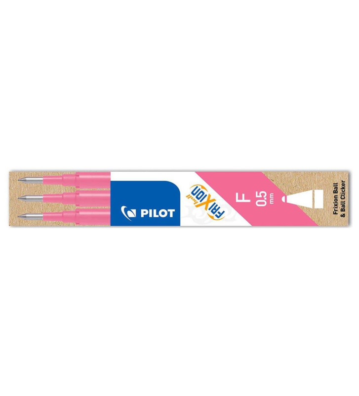 Set de 3 Recharges friXion Ball Clicker (BLS-FR5) Pointe Fine Rose